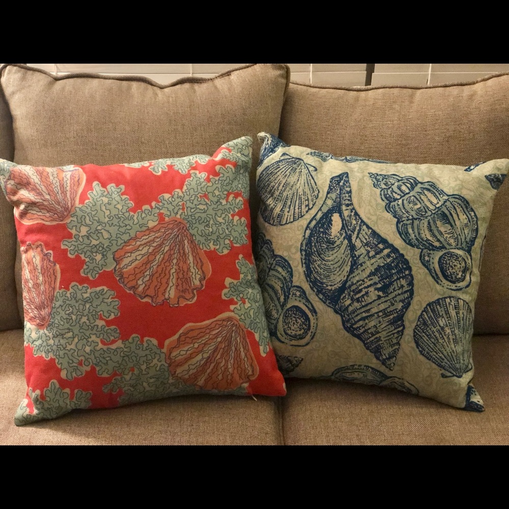 Two Lilly Print Pillow Covers